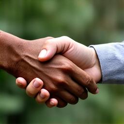 Handshake representing ethical partnership