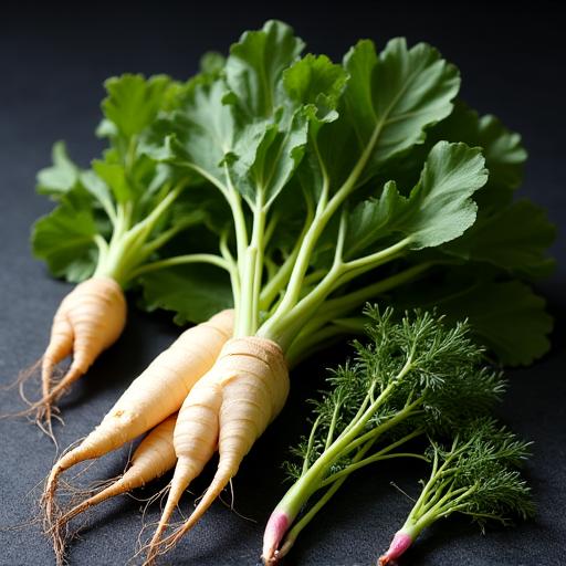 Collection of rare herbs and unique vegetables